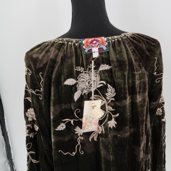 JOHNNY WAS Millie Velvet Peasant Blouse - Picture 5 of 10